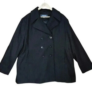 Kenneth Cole Reaction Women’s Wool Polyester Blend Double Breasted Pea‎ Coat 2X